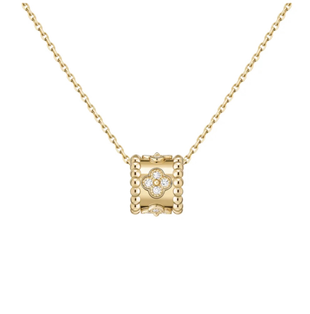 Van Cleef & Arpels Perlée Diamond Clovers Pendant