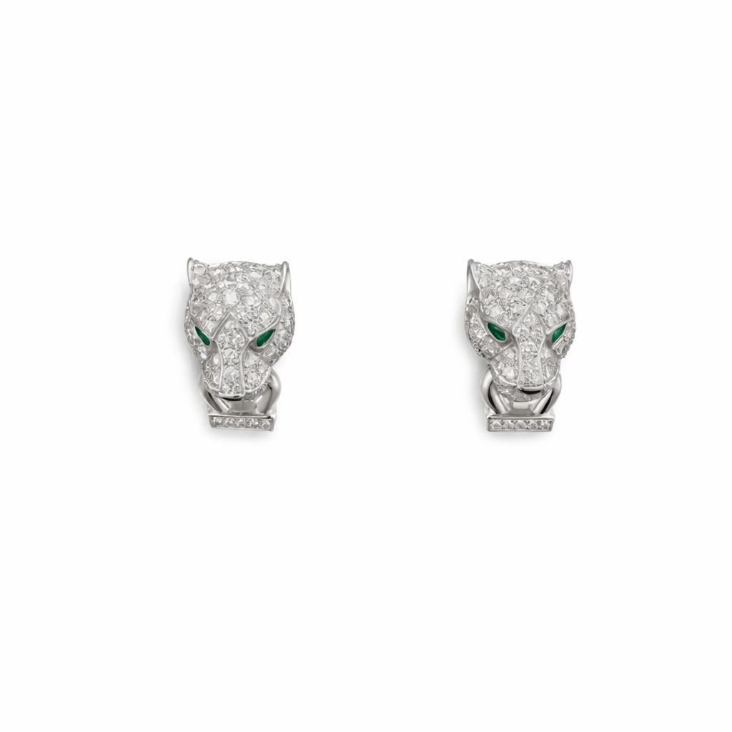 Pantgere De Cartier Earrings, Paved